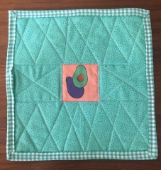 Avocado quilt in pink and mint green