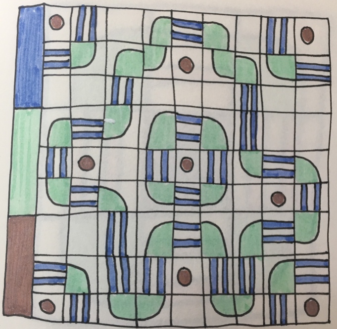Drawing of a quilt pattern idea