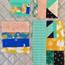 Piecing quilt blocks with fabric scraps